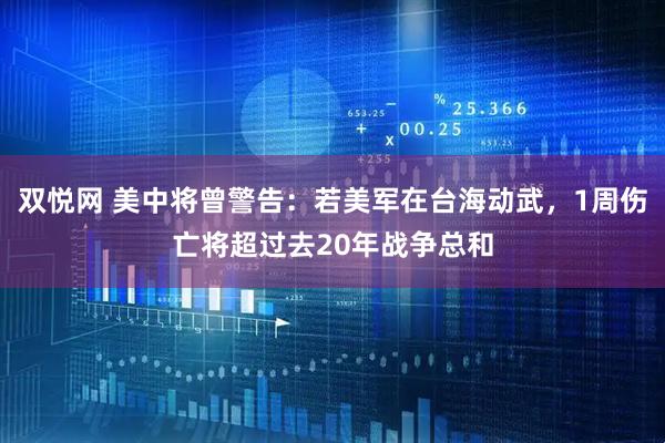 双悦网 美中将曾警告：若美军在台海动武，1周伤亡将超过去20年战争总和